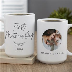 First Mother's Day Love Personalized Coffee Mug  15 oz.- White - 40008-L