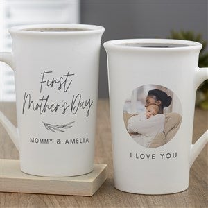 First Mother's Day Love Personalized Latte Mug 16 oz.- White - 40008-U