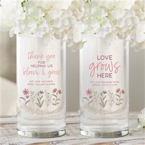 Love Blooms Here Personalized Cylinder Glass Vase for Mom - 40029