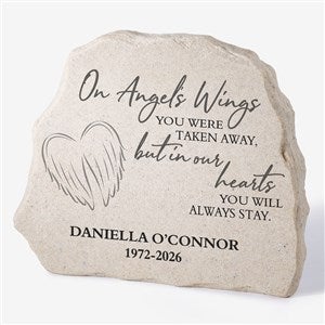 On Angel's Wings Personalized Standing Garden Stone - 40113