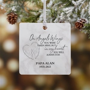 On Angel's Wings Memorial Personalized Ornament- 2.75
