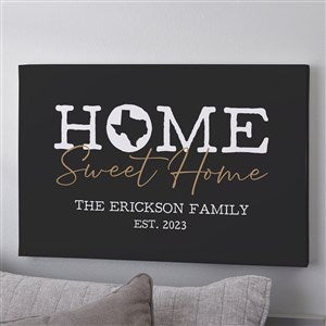 Home Sweet Home Personalized State Canvas Print - 16