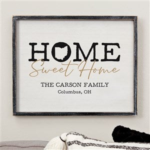 Home Sweet Home Personalized State Barnwood Wall Art- 14" x 18" - 40219B-14x18