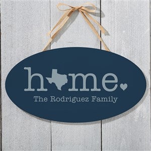 Home State Personalized Oval Wood Sign - 40220
