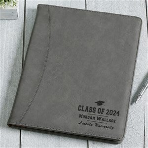 The Graduate Personalized Full Pad Portfolios-Charcoal - 40481-C