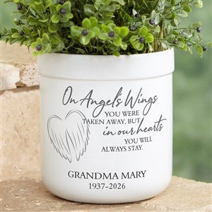 On Angel's Wings Personalized Outdoor Flower Pot - 40640