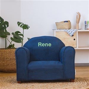 Kids Personalized Upholstered Chair - Navy - 40779D-N