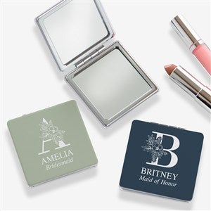 Floral Bridesmaid Personalized Compact Mirror - 40814
