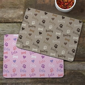 Playful Puppy Personalized Pet Food Mat - 40937