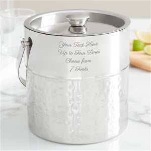 Engraved Message Hammered Metal Ice Bucket - 40965