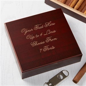 Engraved Message Cherry Wood Cigar Humidor 20 Count - Last Name - 40970