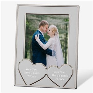 Engraved Message Double Hearts Silver Picture Frame - 40978