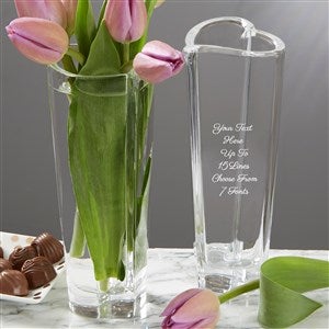 Orrefors Engraved Message Crystal Heart Bud Vase - 40979