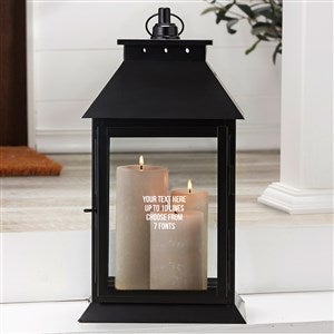 Engraved Message Black Decorative Candle Lantern - 40982