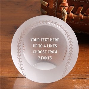 Engraved Message Glass Baseball - 40992