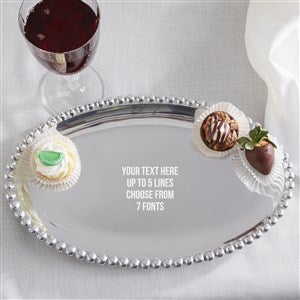 Mariposa® String of Pearls Engraved Message Oval Serving Tray - 40997