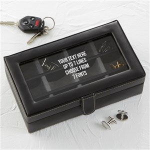 Engraved Message Leather 12 Slot Accessory Box - 41010