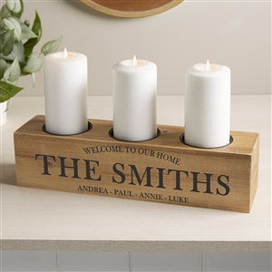 Family Market Personalized 3 pc. Wood Pillar Candle Holder - 41035