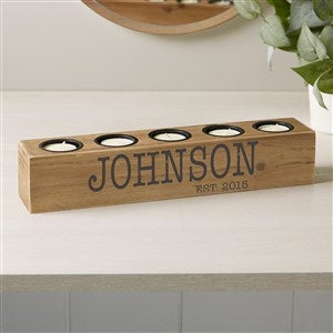 Rustic Name Personalized 5 pc. Wood Tea Light Holder - 41036-T