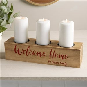 Rustic Home Expressions Personalized 3 pc. Wood Pillar Candle Holder - 41040