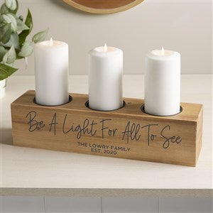 Family Name Personalized 3 pc. Wood Pillar Candle Holder - 41053