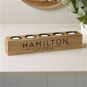 Family Name Personalized 5 pc. Wood Tea Light Holder - 41053-T