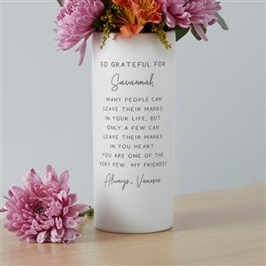 Grateful For You Personalized White Flower Vase - 41101
