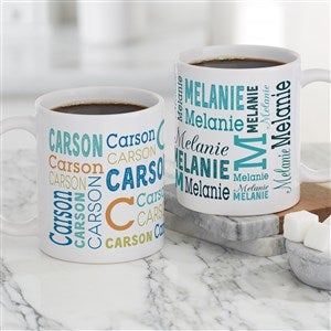Repeating Name Personalized Coffee Mug 11 oz.- White - 41122-S
