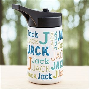 Trendy Repeating Name Personalized Insulated 12.5 oz Water Bottle - 41129-S