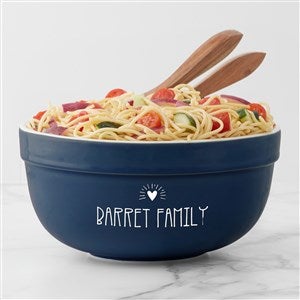 Made With Love Personalized Ceramic Serving Bowl-Navy - 41151-N