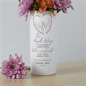 On Angels Wings Personalized White Flower Vase - 41230