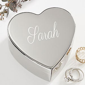 Classic Celebrations Personalized Silver Heart Keepsake Box - 41261