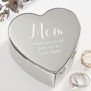 To My Mother Personalized Silver Heart Keepsake Box - 41266