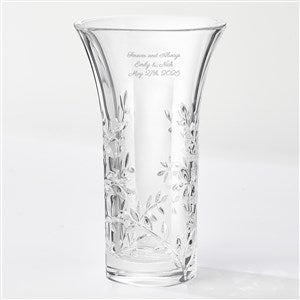 Vera Wang Engraved Crystal Leaf Vase for Weddings  Anniversaries - 41603