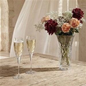 Vera Wang Engraved Crystal Leaf Vase for Weddings & Anniversaries