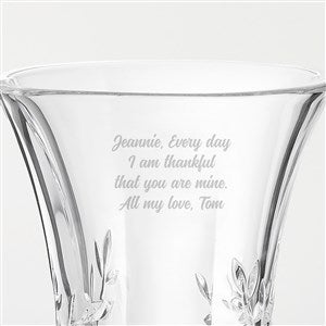 Vera Wang Crystal Leaf Vase Engraved Just for Her