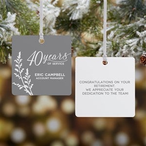 Retirement Personalized Square Ornament- 2.75