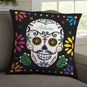 Day of the Dead Personalized Velvet Throw Pillow - 18quot; - 41643-LV