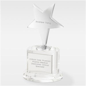 Engraved Crystal and Silver Star Award - 41677