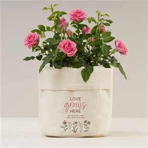 Love Blooms Here Personalized Canvas Flower Planter- 7x7 - 41701