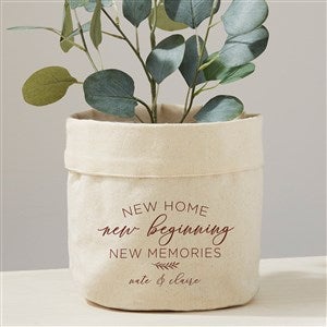 New Home, New Memories Personalized Canvas Flower Planter- 7x7 - 41715