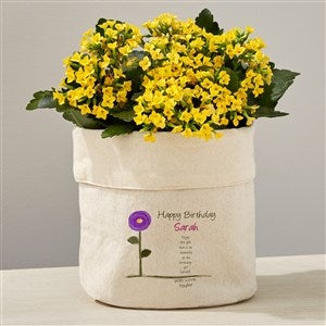 Birthday Blooms Personalized Canvas Flower Planter- 7x7 - 41718