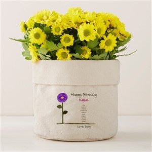 Birthday Blooms Personalized Canvas Flower Planter- 5x6 - 41718-S