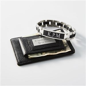FDKOBE Men's Personalized Engraved Aluminum Wallet - Slim RFID Blocking Card Holder With Money Clip