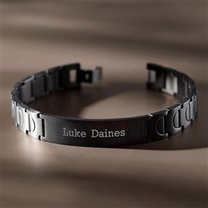 Engraved Gunmetal ID Bracelet for Him