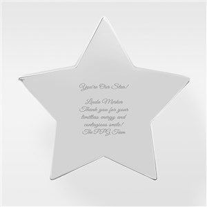 Engraved Recognition Silver Star Paperweight