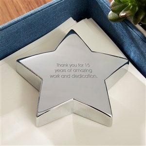 Engraved Recognition Silver Star Paperweight