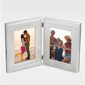 Engraved Beaded Double Hinged Picture Frame - 41908