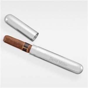 Personalized Silver Cigar Case For Him - 41945