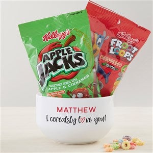 I Cerealsly Love You Personalized 14 oz. Snack Bowl with Cereal - 42143-N